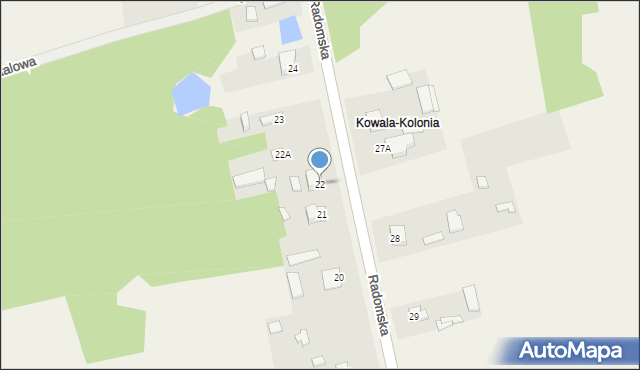 Kowala-Stępocina, Kowala-Kolonia, 22, mapa Kowala-Stępocina