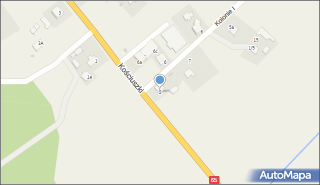 Kowale Oleckie, Kościuszki Tadeusza, gen., 2, mapa Kowale Oleckie