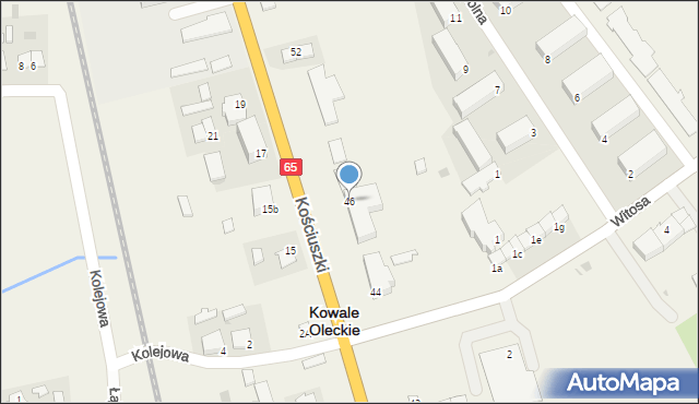 Kowale Oleckie, Kościuszki Tadeusza, gen., 46, mapa Kowale Oleckie