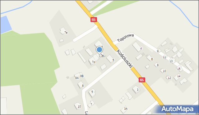 Kowale Oleckie, Kościuszki Tadeusza, gen., 7b, mapa Kowale Oleckie