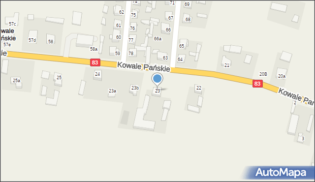 Kowale Pańskie-Kolonia, Kowale Pańskie-Kolonia, 23, mapa Kowale Pańskie-Kolonia