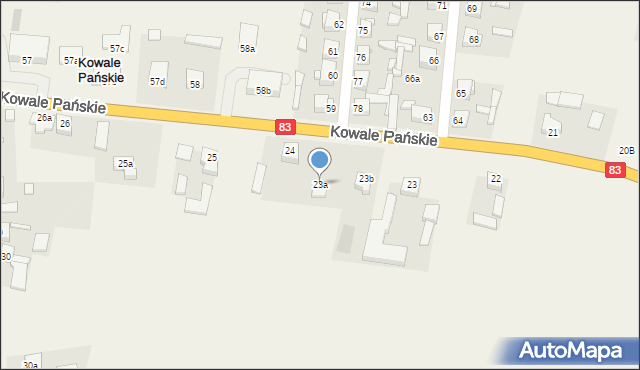 Kowale Pańskie-Kolonia, Kowale Pańskie-Kolonia, 23a, mapa Kowale Pańskie-Kolonia