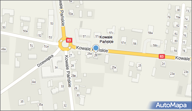 Kowale Pańskie-Kolonia, Kowale Pańskie-Kolonia, 26, mapa Kowale Pańskie-Kolonia