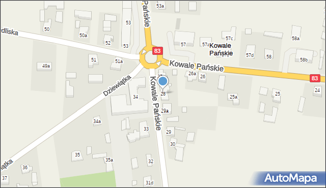 Kowale Pańskie-Kolonia, Kowale Pańskie-Kolonia, 28, mapa Kowale Pańskie-Kolonia