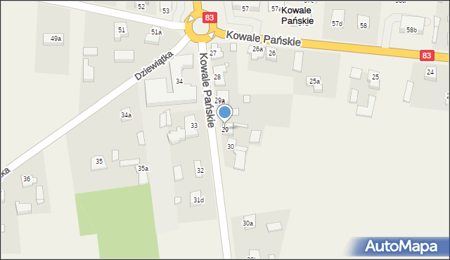 Kowale Pańskie-Kolonia, Kowale Pańskie-Kolonia, 29, mapa Kowale Pańskie-Kolonia