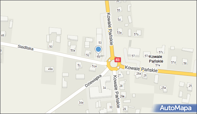 Kowale Pańskie-Kolonia, Kowale Pańskie-Kolonia, 53, mapa Kowale Pańskie-Kolonia