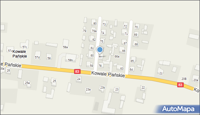 Kowale Pańskie-Kolonia, Kowale Pańskie-Kolonia, 77, mapa Kowale Pańskie-Kolonia