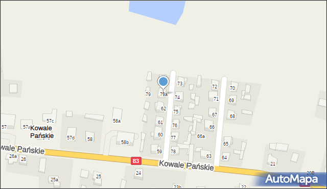 Kowale Pańskie-Kolonia, Kowale Pańskie-Kolonia, 79a, mapa Kowale Pańskie-Kolonia