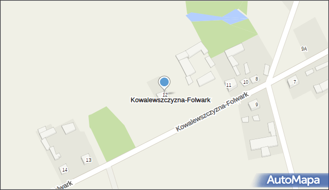 Kowalewszczyzna-Folwark, Kowalewszczyzna-Folwark, 12, mapa Kowalewszczyzna-Folwark