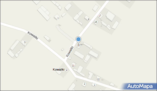 Kowaliki, Kowaliki, 20, mapa Kowaliki