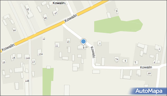 Kowalin, Kowalin, 9, mapa Kowalin