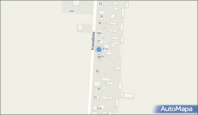 Kowalków, Kowalków, 58, mapa Kowalków