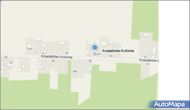 Kowalków-Kolonia, Kowalków-Kolonia, 57, mapa Kowalków-Kolonia
