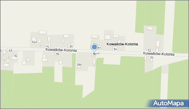 Kowalków-Kolonia, Kowalków-Kolonia, 58, mapa Kowalków-Kolonia