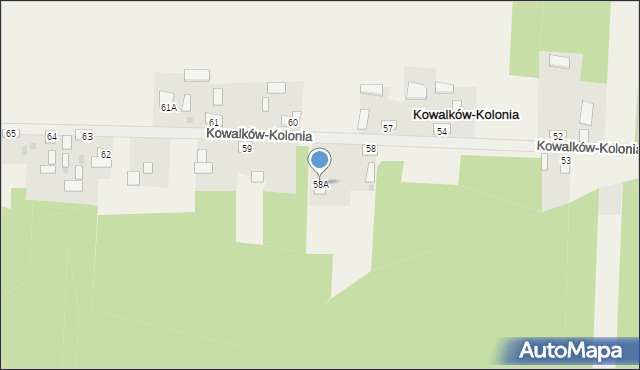 Kowalków-Kolonia, Kowalków-Kolonia, 58A, mapa Kowalków-Kolonia