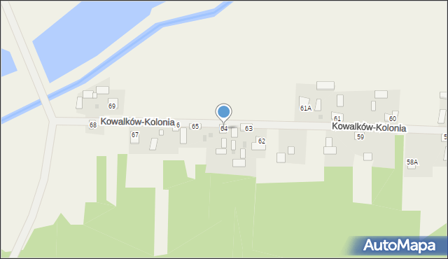 Kowalków-Kolonia, Kowalków-Kolonia, 64, mapa Kowalków-Kolonia