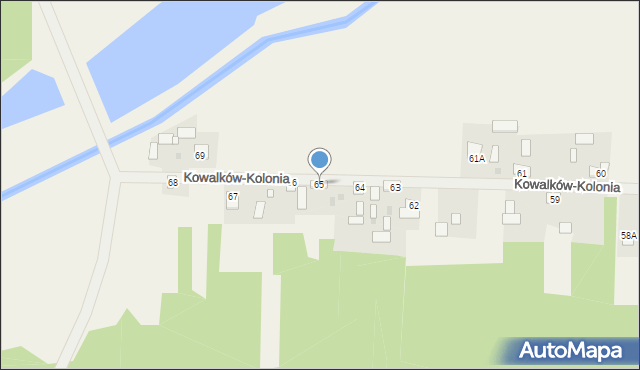 Kowalków-Kolonia, Kowalków-Kolonia, 65, mapa Kowalków-Kolonia