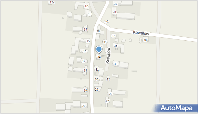 Kowalów, Kowalów, 34, mapa Kowalów