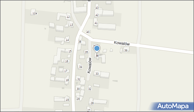 Kowalów, Kowalów, 36, mapa Kowalów