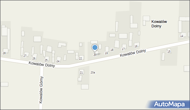 Kowalów Dolny, Kowalów Dolny, 20, mapa Kowalów Dolny