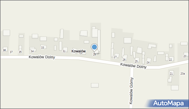 Kowalów Dolny, Kowalów Dolny, 28, mapa Kowalów Dolny