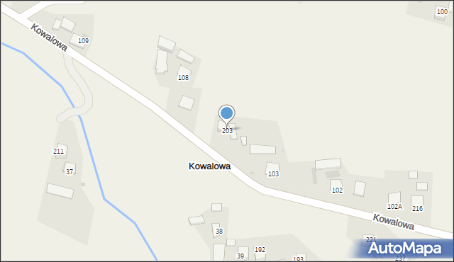 Kowalowa, Kowalowa, 203, mapa Kowalowa