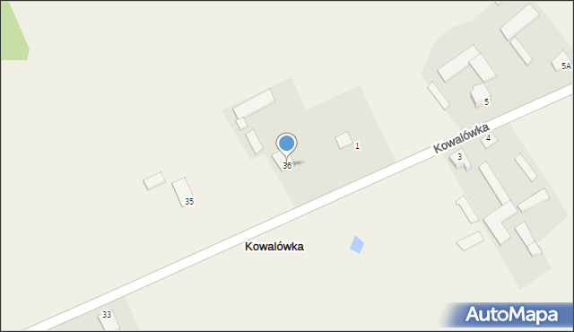 Kowalówka, Kowalówka, 36, mapa Kowalówka