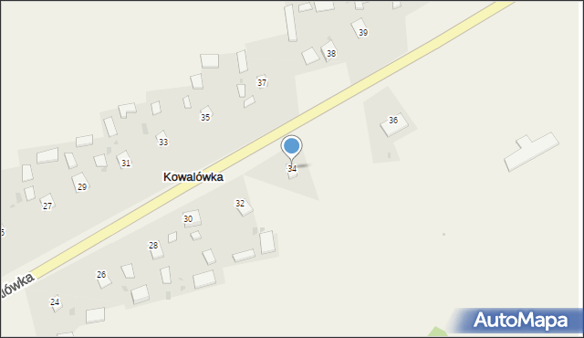 Kowalówka, Kowalówka, 34, mapa Kowalówka