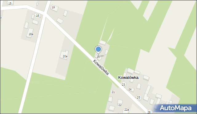 Kowalówka, Kowalówka, 20, mapa Kowalówka