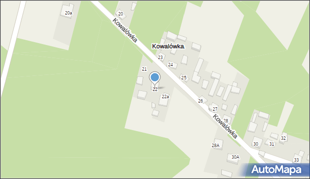 Kowalówka, Kowalówka, 22, mapa Kowalówka