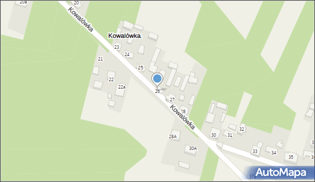 Kowalówka, Kowalówka, 26, mapa Kowalówka