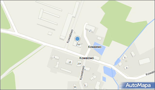 Kowalowo, Kowalowo, 17A, mapa Kowalowo