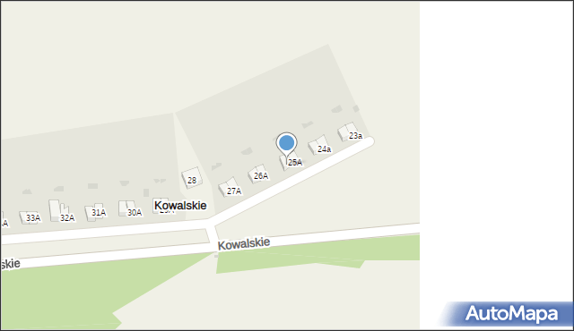 Kowalskie, Kowalskie, 25B, mapa Kowalskie