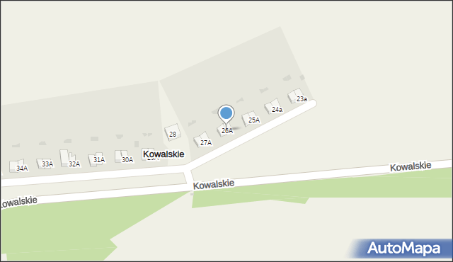 Kowalskie, Kowalskie, 26A, mapa Kowalskie