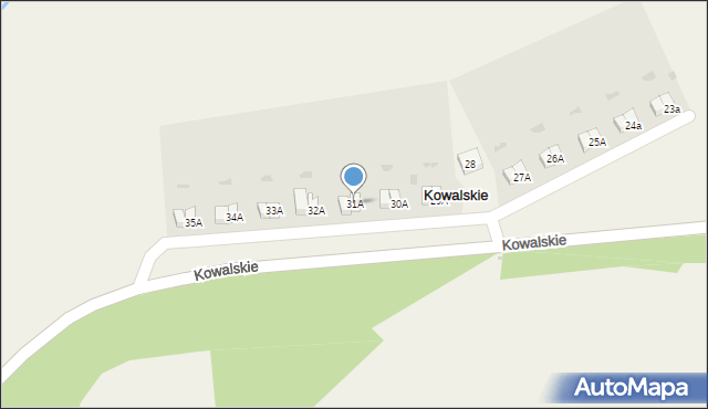 Kowalskie, Kowalskie, 31A, mapa Kowalskie