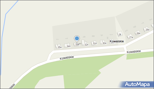 Kowalskie, Kowalskie, 33A, mapa Kowalskie