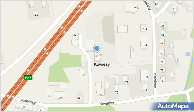 Kowiesy, Kowiesy, 81, mapa Kowiesy