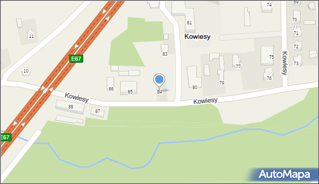 Kowiesy, Kowiesy, 84, mapa Kowiesy