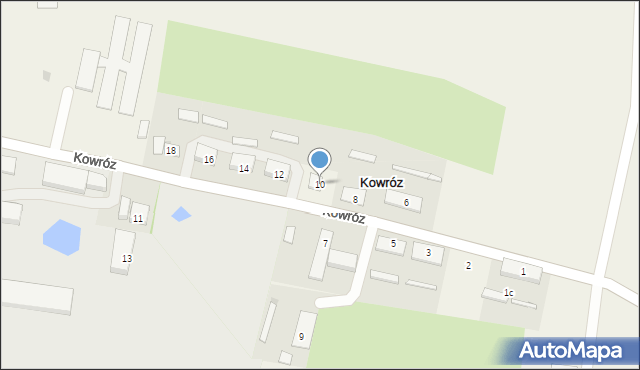 Kowróz, Kowróz, 10, mapa Kowróz