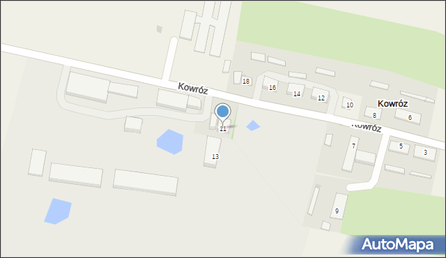 Kowróz, Kowróz, 11, mapa Kowróz