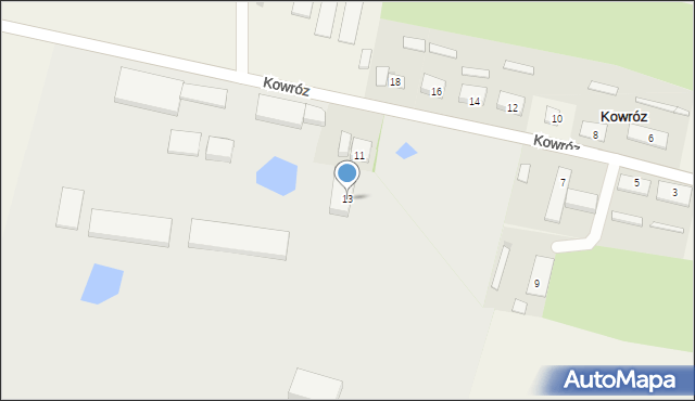 Kowróz, Kowróz, 13, mapa Kowróz