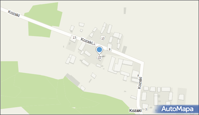 Kozaki, Kozaki, 12, mapa Kozaki