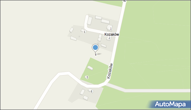 Kozaków, Kozaków, 4, mapa Kozaków