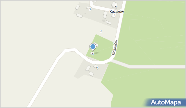 Kozaków, Kozaków, 5, mapa Kozaków