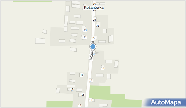 Kożanówka, Kożanówka, 18, mapa Kożanówka