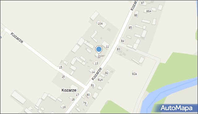 Kozarze, Kozarze, 12, mapa Kozarze