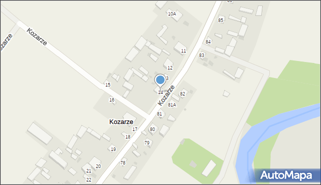 Kozarze, Kozarze, 14, mapa Kozarze