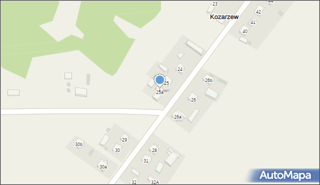 Kozarzew, Kozarzew, 25a, mapa Kozarzew