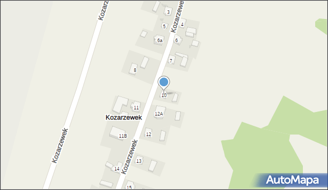 Kozarzewek, Kozarzewek, 10, mapa Kozarzewek