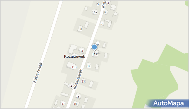 Kozarzewek, Kozarzewek, 12A, mapa Kozarzewek